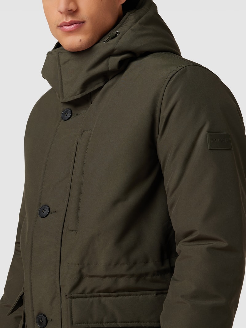 Parka mit Kapuze in olivgrün