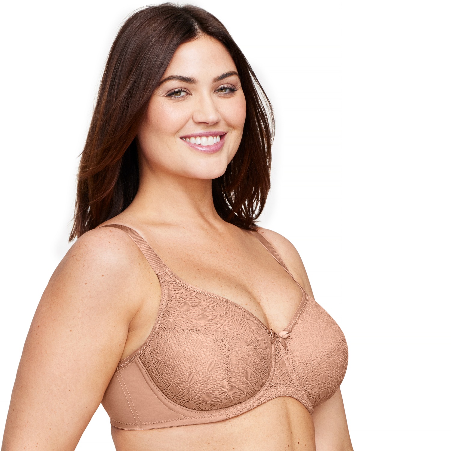 Komfort-BH mit Spitze - Cappuccino