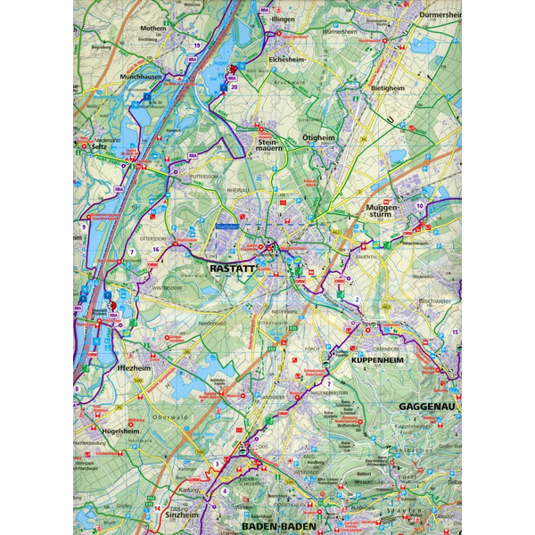 Nordschwarzwald - Karlsruhe - Pforzheim 1:70000 - Fahrradkarte