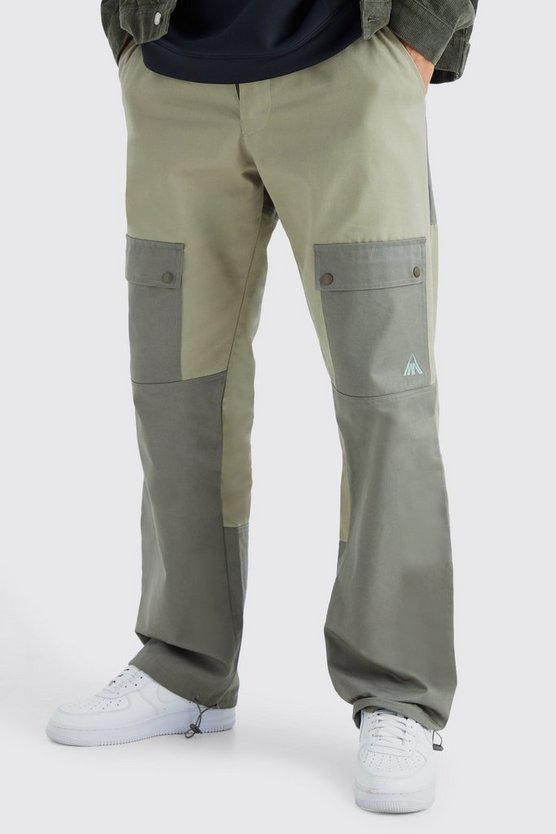 Tall lockere Colorblock Cargo-Hose mit Logo
