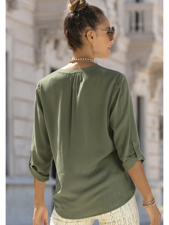 LASCANA Schlupfbluse in khaki günstig kaufen