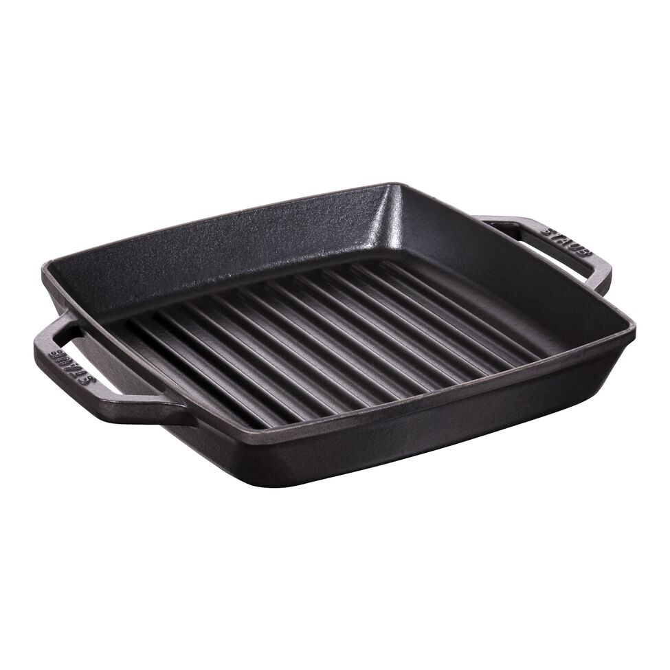 Grillpfanne 23 x 23 cm, Gusseisen, Schwarz