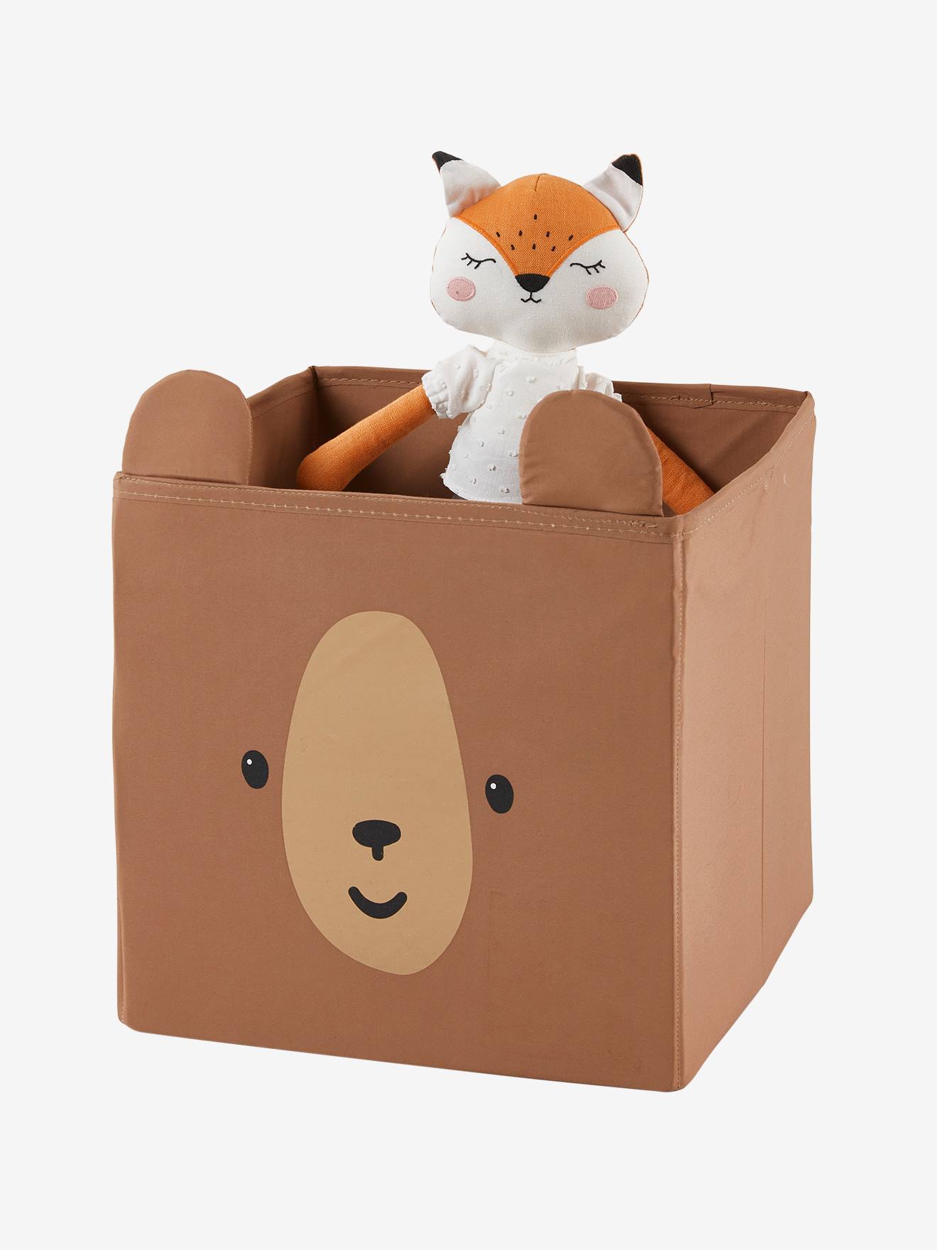 Vertbaudet 3er-Set Kinderzimmer Aufbewahrungsboxen GRÜNER WALD - braun/grün