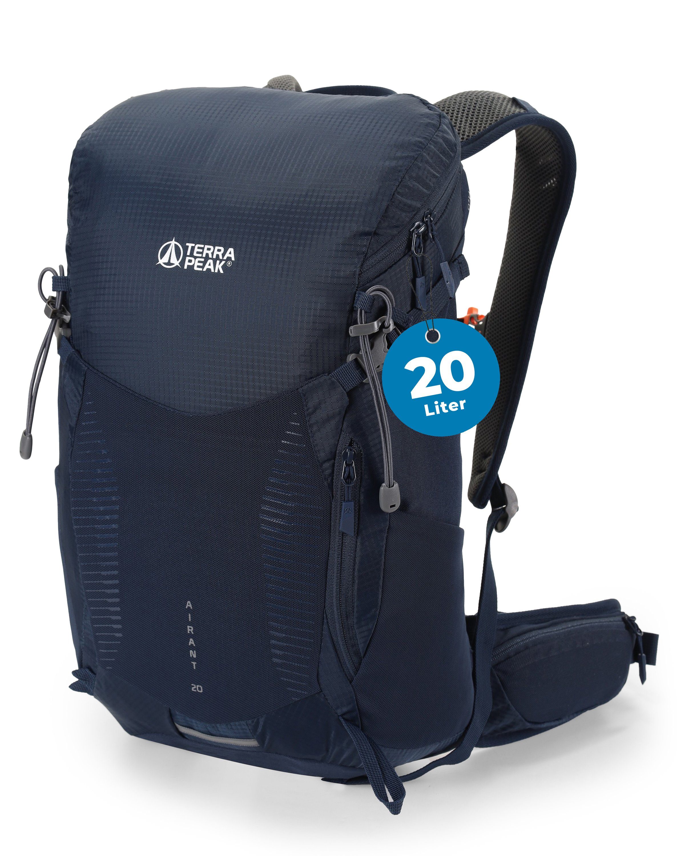 Terra Peak Wanderrucksack Airant 20, Rucksack klein mit belüftetem Netzrücken 20 Liter