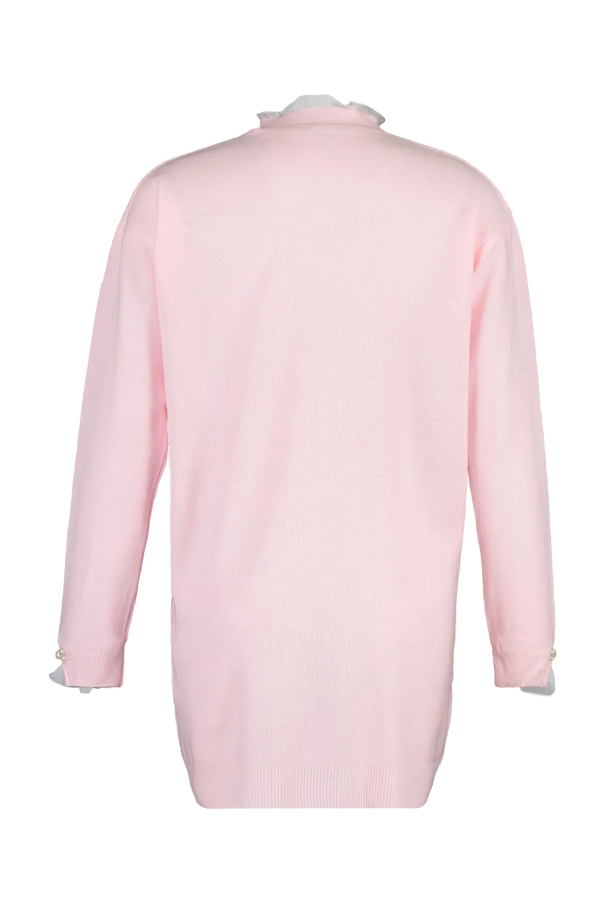 Trendyol Modest  Strickpullover mit rosa Ärmeln und Perlendetails TCTAW23AK00027