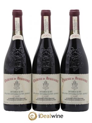 Châteauneuf-du-Pape Château de Beaucastel Famille Perrin  2001 - Lot de 3 Bouteilles