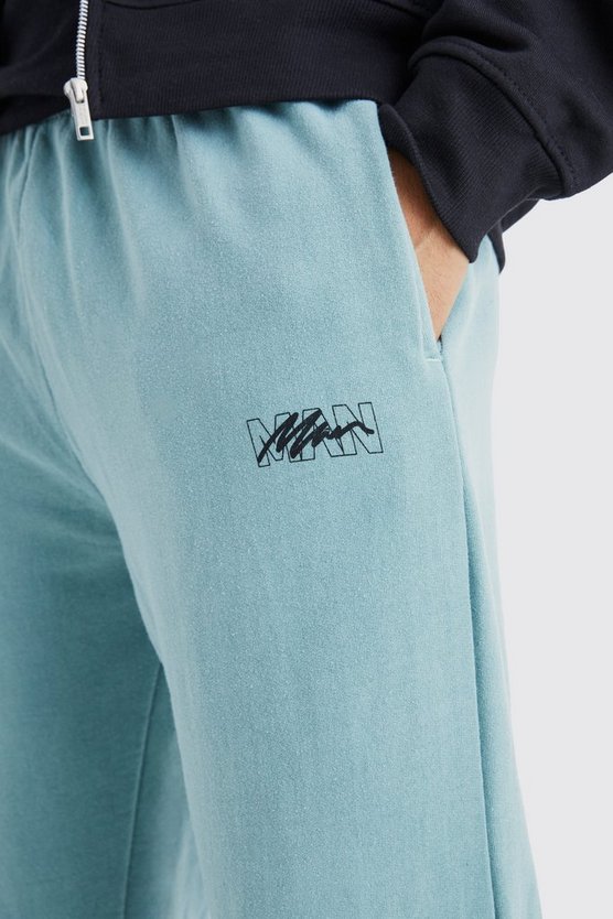 Man Signature überfärbte Jogginghose