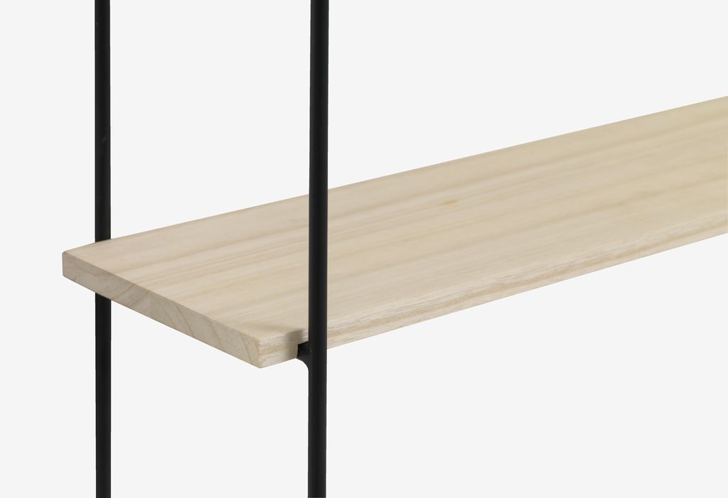 HEJLSMINDE Vegghylle HEJLSMINDE 6 hyller sort/natur