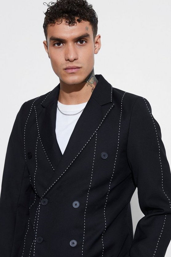 Zweireihiger Slim-Fit Blazer