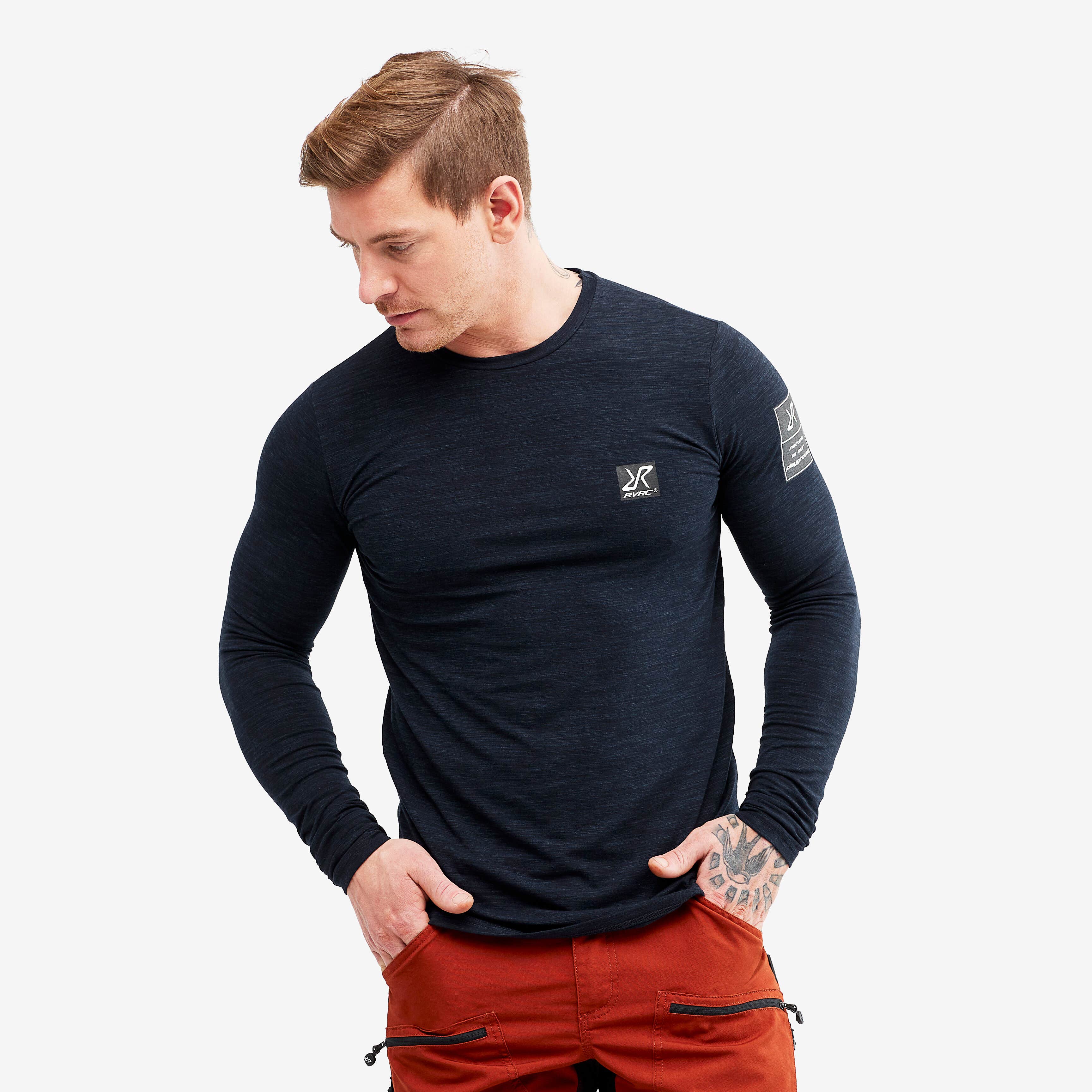 Adapt Long Sleeve Tee Homme Navy Melange