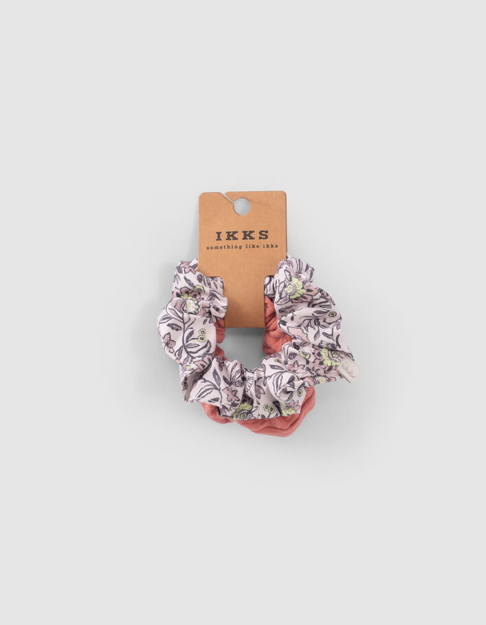Chouchous rose et imprimé fleurs fille