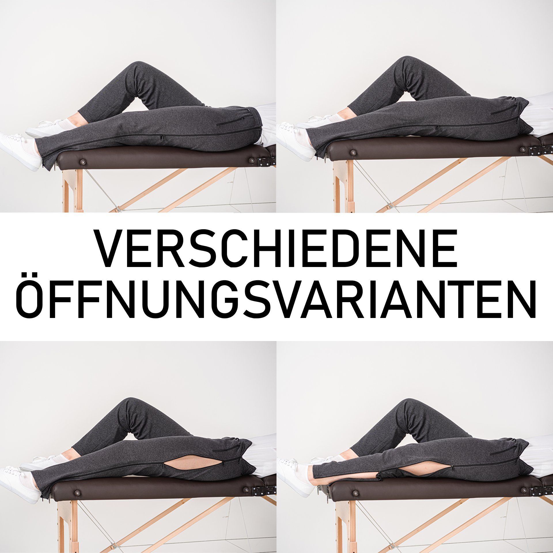 STAUTZ Funktionshose Stautz® Premium Reha-Hose für Damen – Einzigartiger 4-Wege Reißverschluss für beliebige seitliche Öffnung - Komfortables Tragegefühl und modische Passform - Optimal geeignet für Rehabilitations- und Pflegezwecke hochwertige gekäm