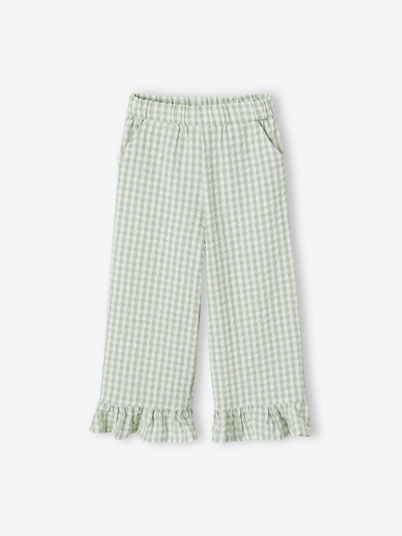 Vertbaudet Mädchen-Set: Bluse & 7/8-Hose - salbeigrün