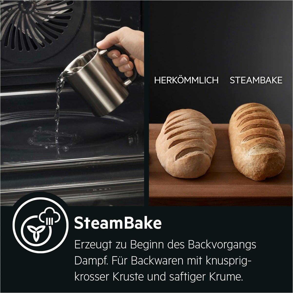 AEG Einbaubackofen 6000 BPE55526BM 944188761, mit 1-fach-Teleskopauszug, Pyrolyse-Selbstreinigung