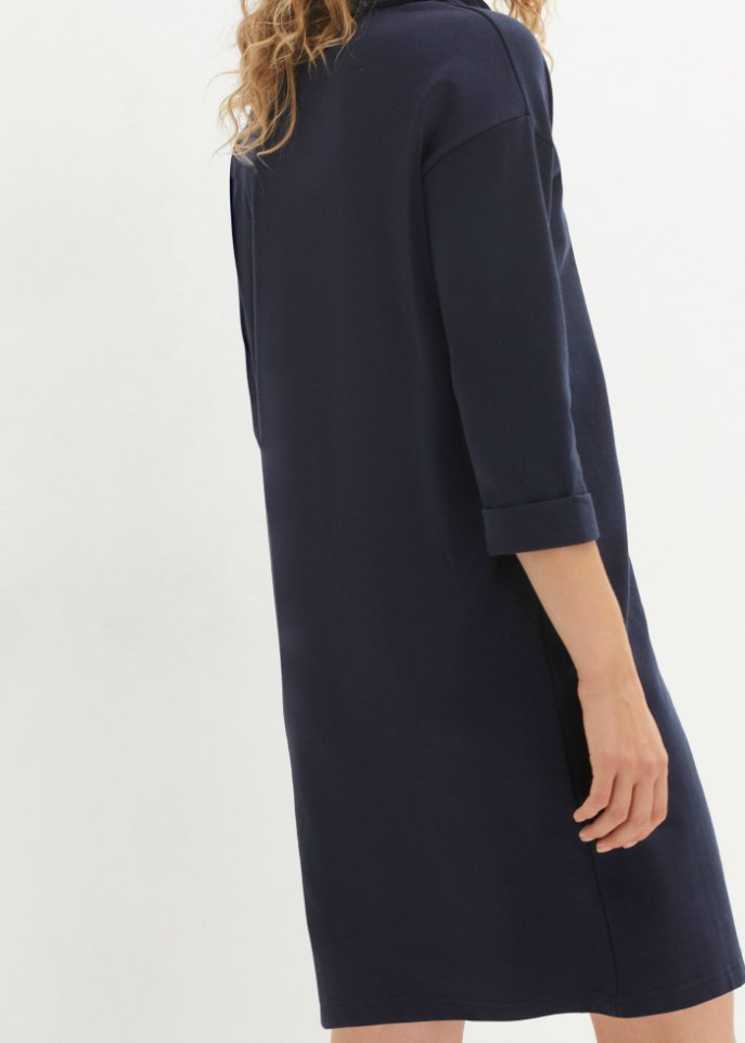 Sweatkleid mit weitem Kragen