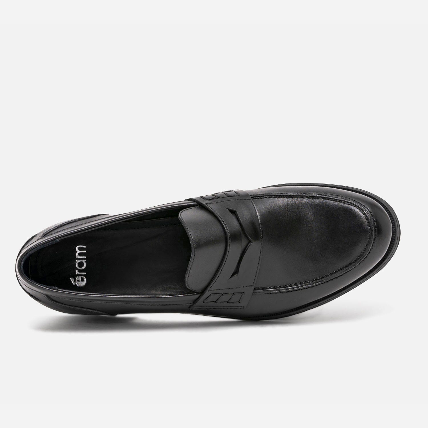 Mocassin noir en cuir