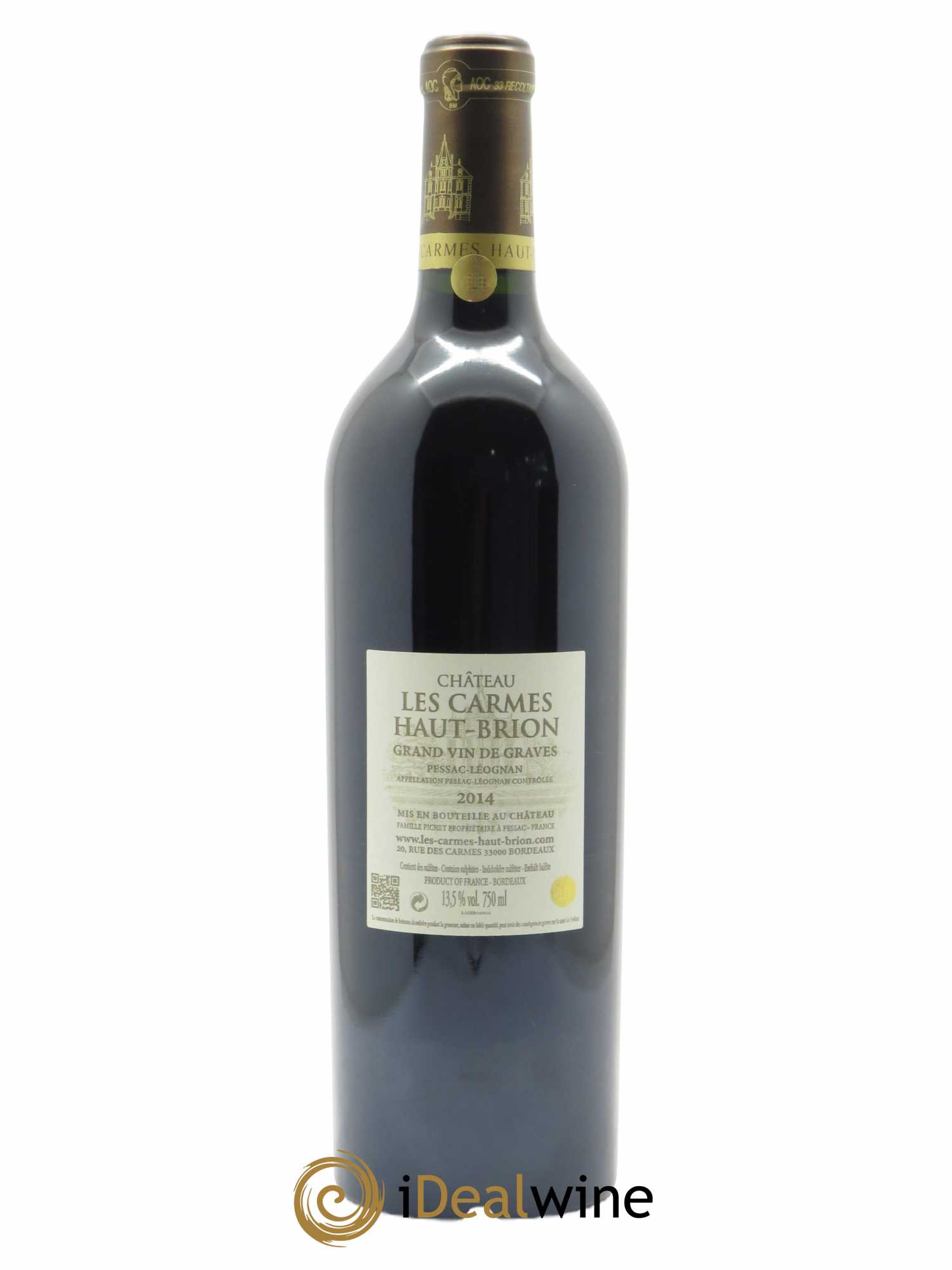 Château Les Carmes Haut-Brion (CBO à partir de 6 bts) 2014 - Lot de 1 Bouteille