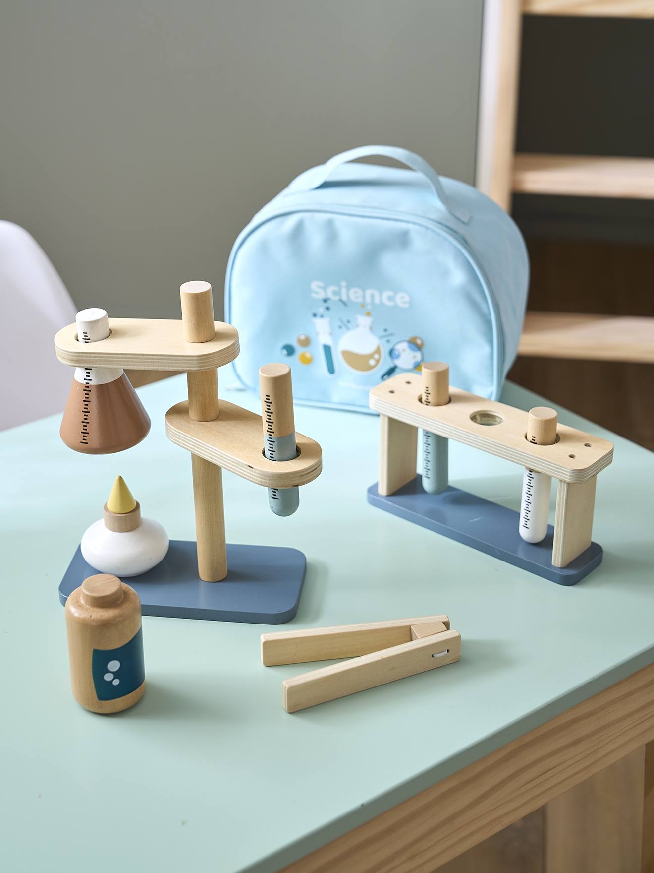 Vertbaudet Kinder Spiel-Chemielabor, Holz FSC - weiß