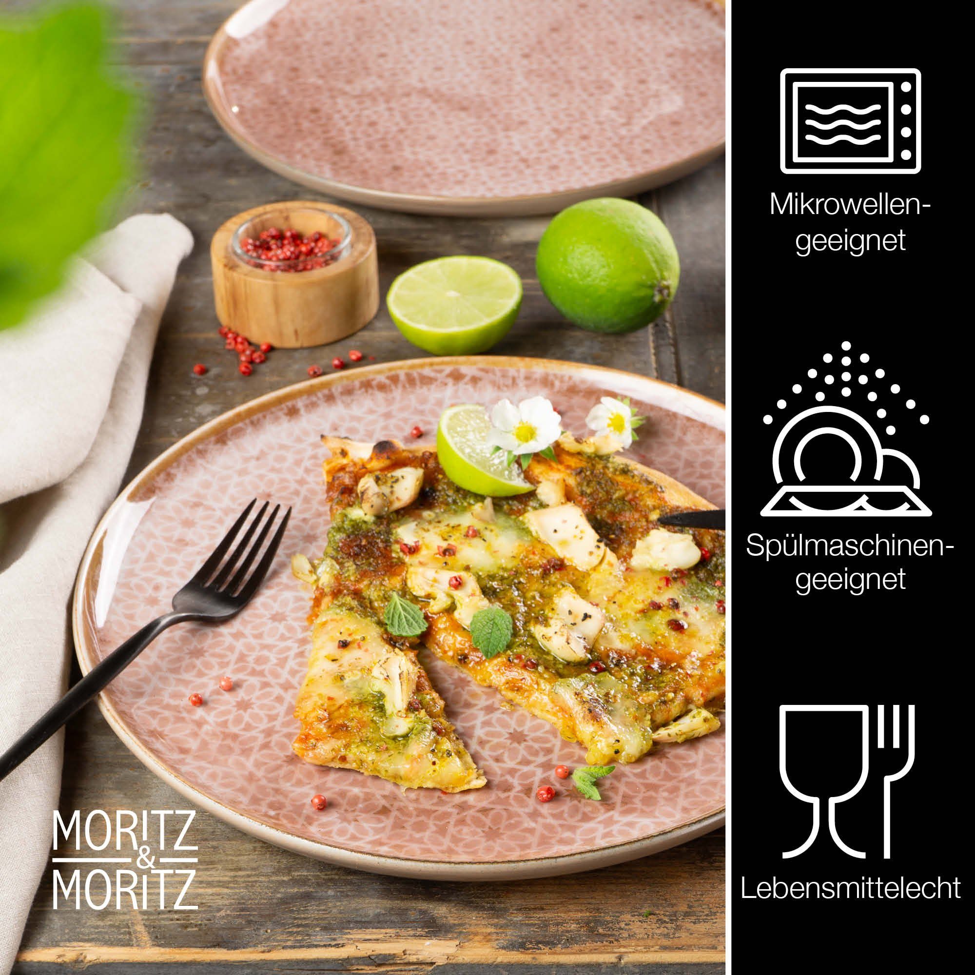 Moritz & Moritz Tafelservice TERRA Geschirrset Rosa (18-tlg), 6 Personen, Kombigeschirr für 6 Personen