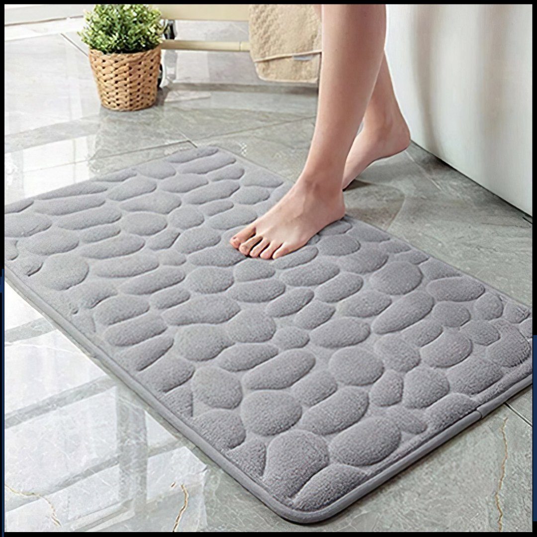 Badematte Badteppich rutschfeste Badematten, weicher und flauschiger Badteppich Novabad, rutschhemmend, beschichtet, Memory Schaum, trockene und schimmelresistente Badedecke, Memory Schaum, schnell trocknend, wasserabsorbierend, fußbodenheizungsgeeig
