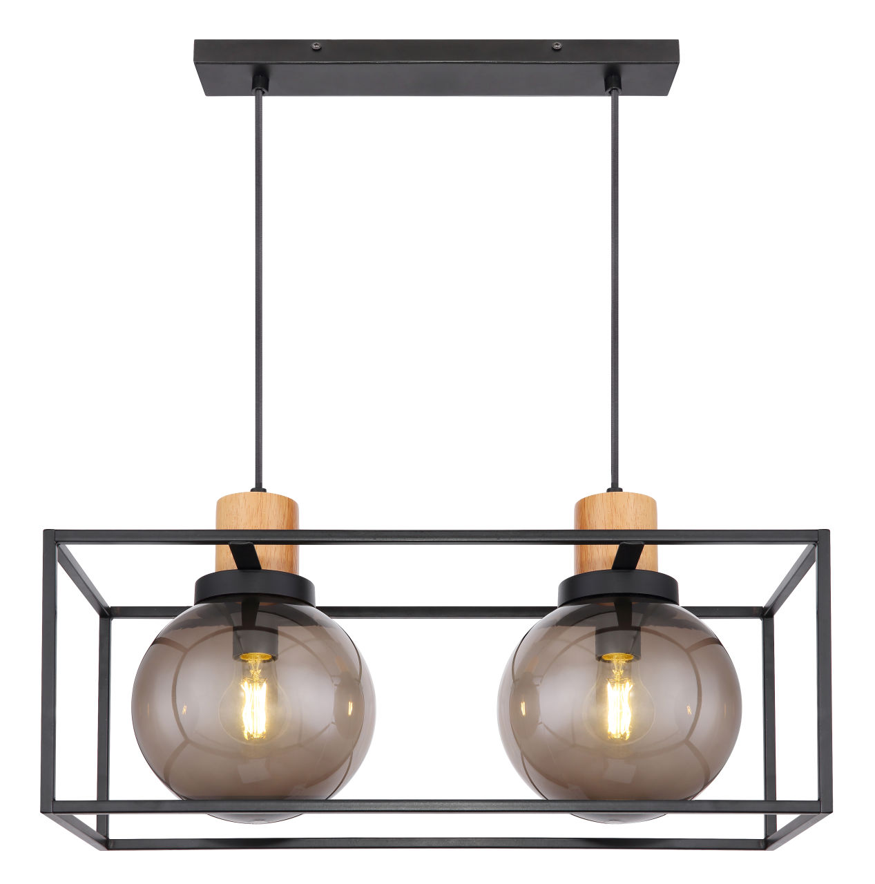 Globo Lighting - HILKO - Hängeleuchte Metall schwarz matt, 2x E27 LED