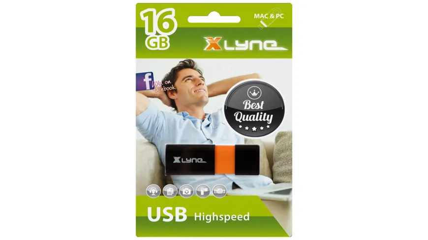 XLYNE USB Key Wave - Schwarz/Orange