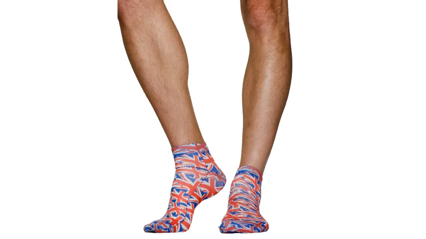 wigglesteps Herren Sneaker Socken BRITISH FLAG-M Light Blue