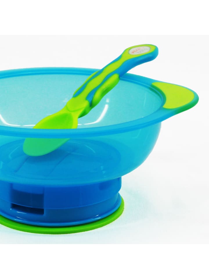 Vital Baby Unbelievabowl Schüssel mit Saugfuß, Deckel  & Löffel blau/grün günstig kaufen onesize