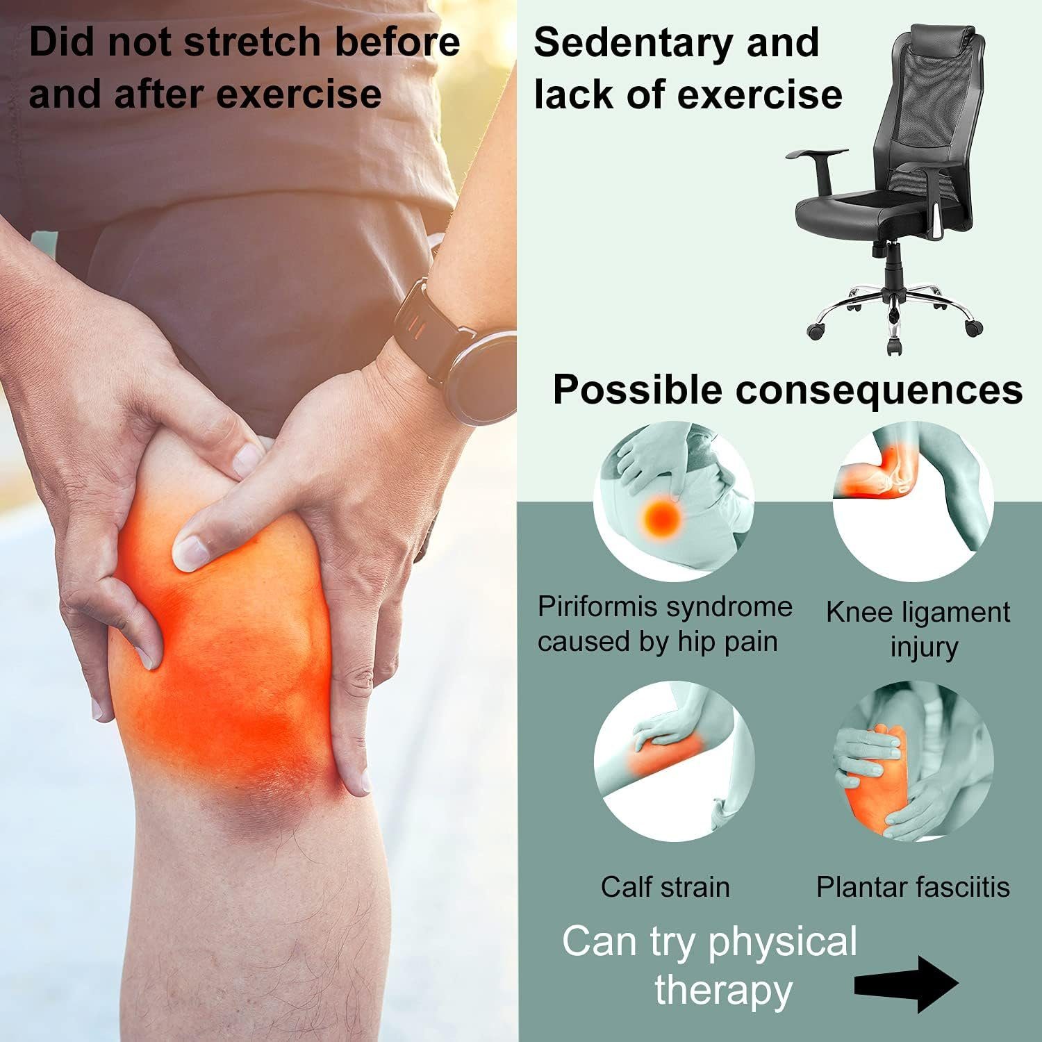 Welikera Multitrainer 3-teiliges schwarzes Schrägbrett-Set für Physiotherapiegeräte, Fußdehnung