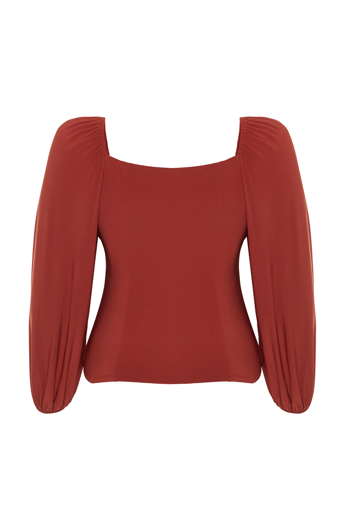 Trendyol Curve  Geflieste Strickbluse mit quadratischem Kragen TBBSS22BZ0372