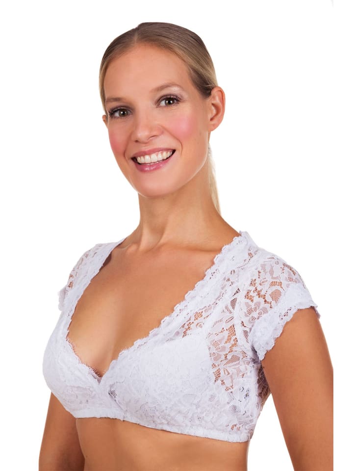 Edelnice Dirndlbluse Leonie in weiß günstig kaufen