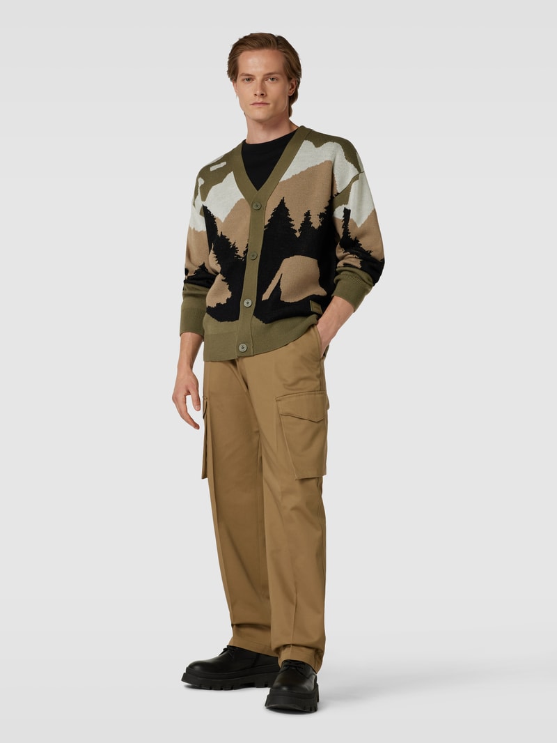 Stoffhose mit aufgesetzten Taschen Modell 'Falko' in camel