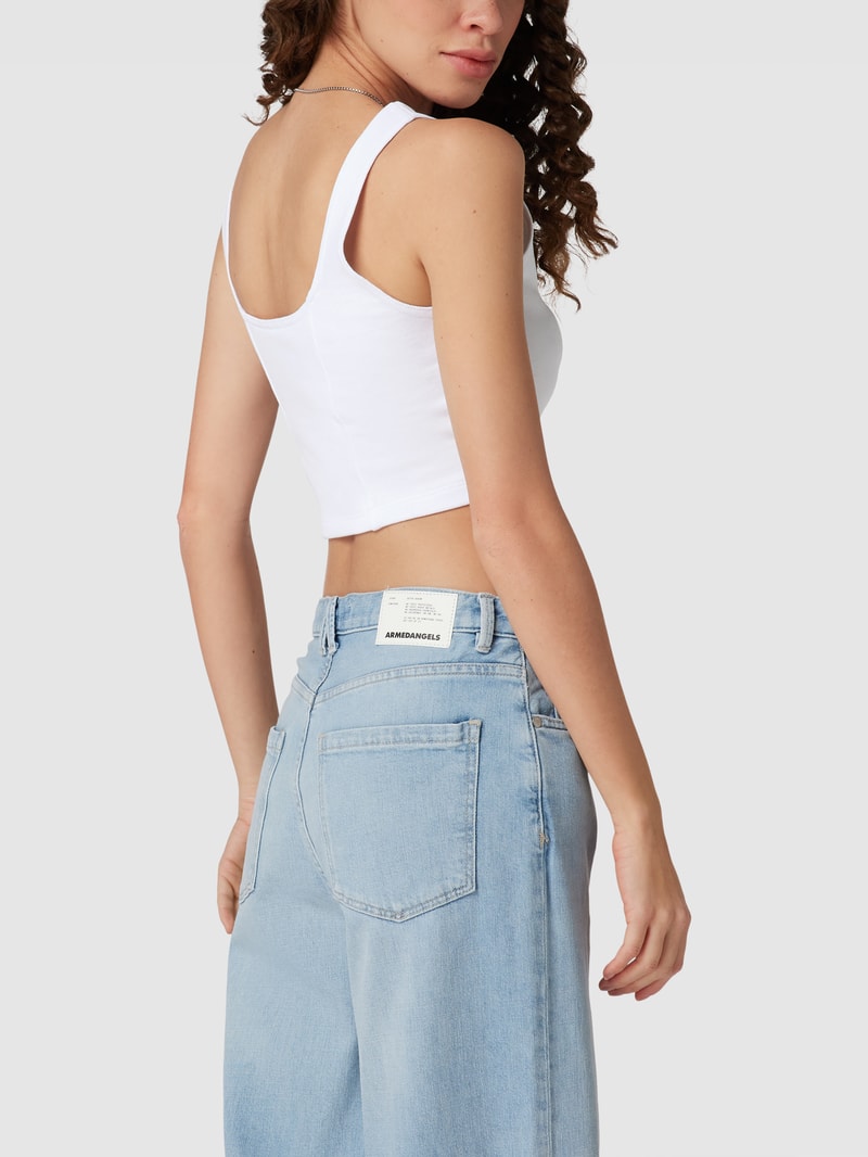 Crop Top mit Label-Stitching - P&C x Karl Kani in weiss