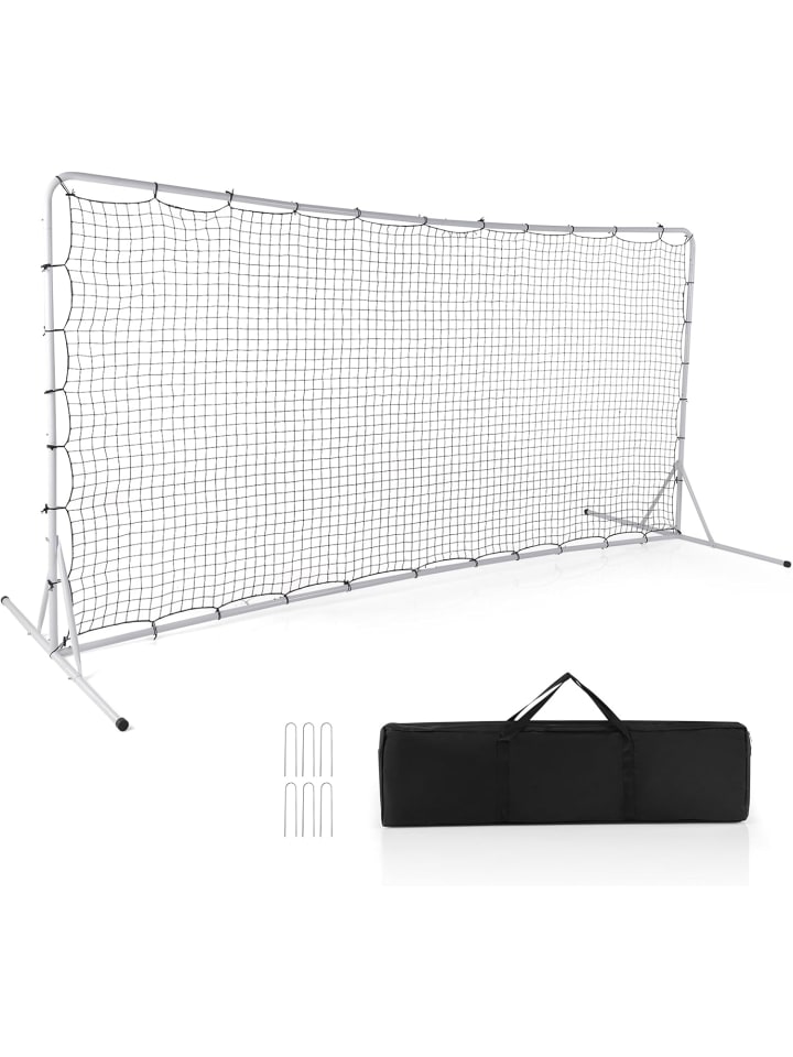 COSTWAY Fußballtor für Kinder 372,5x182,5cm in Weiß günstig kaufen onesize