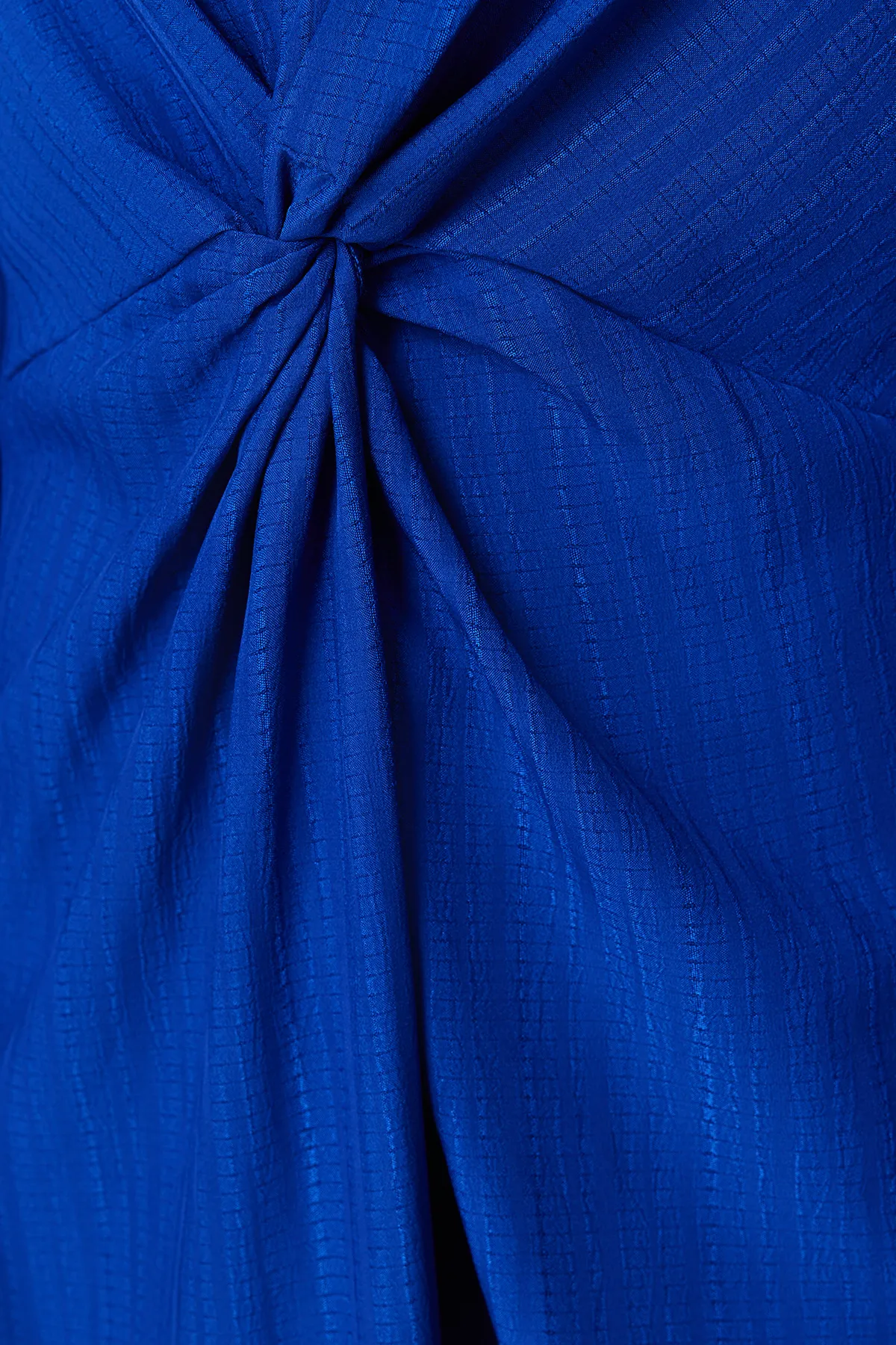 Trendyol Modest  Saks-Webkleid mit Knoten vorne und Reißverschluss, detailliert TCTSS23EB00137