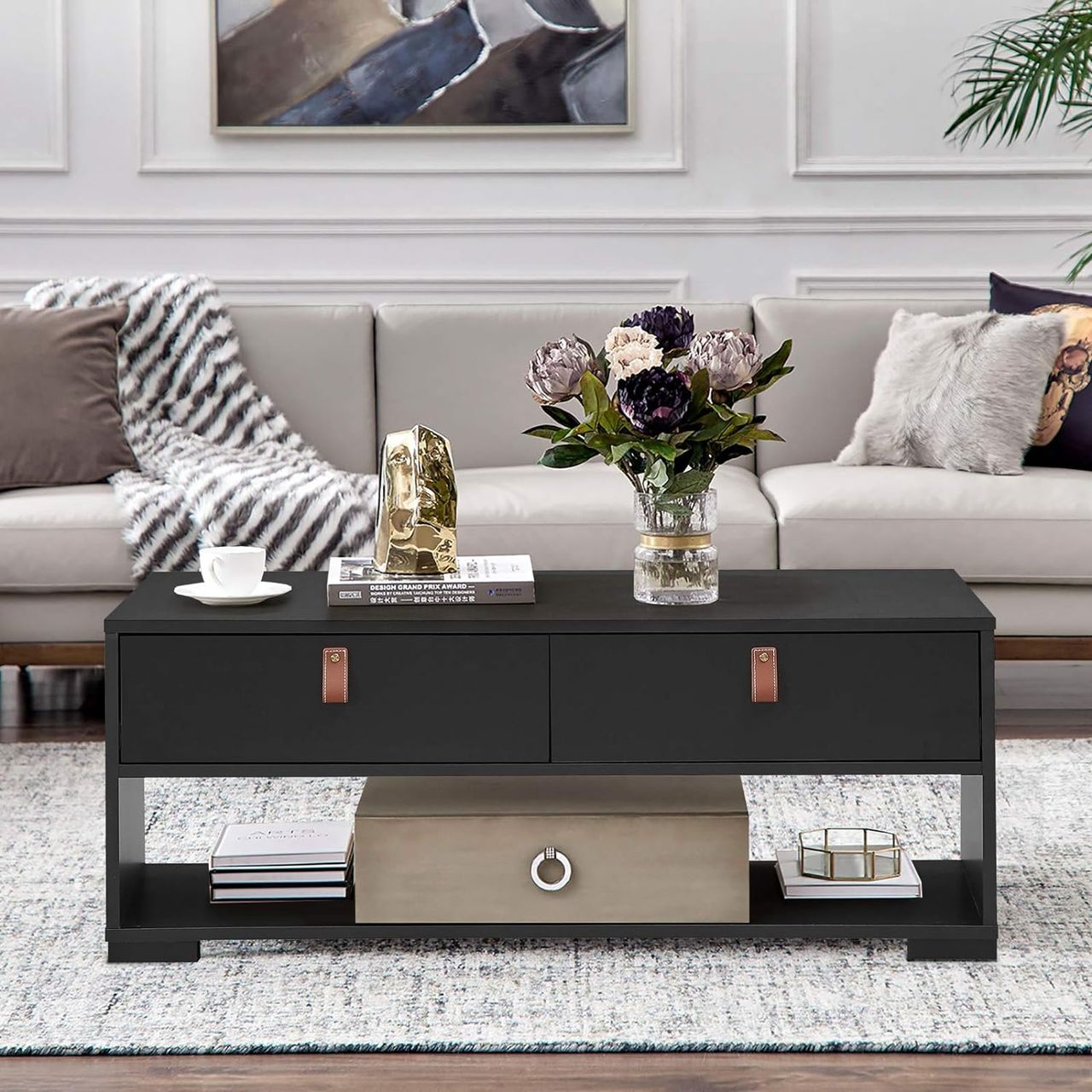 Costway Industrieller Couchtisch für Wohnzimmer