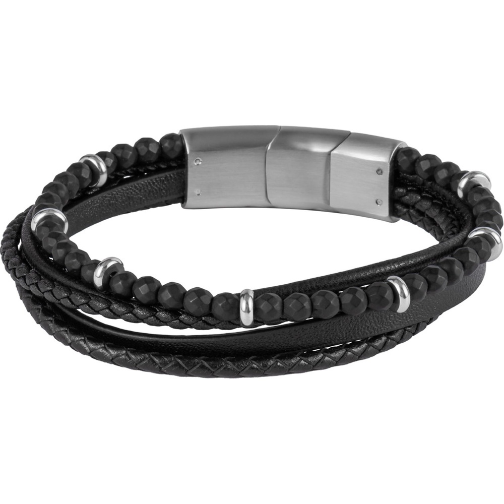 Jacques Lemans Bracelet Cuir, Acier inoxydable Bracelet