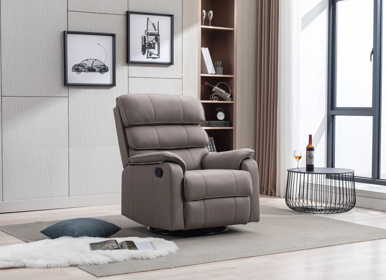 Happy Home Happy Home TV-Sessel mit verstellbarer Relaxfunktion & 360° Dreh- und Schaukelfunktion, Hellbraun