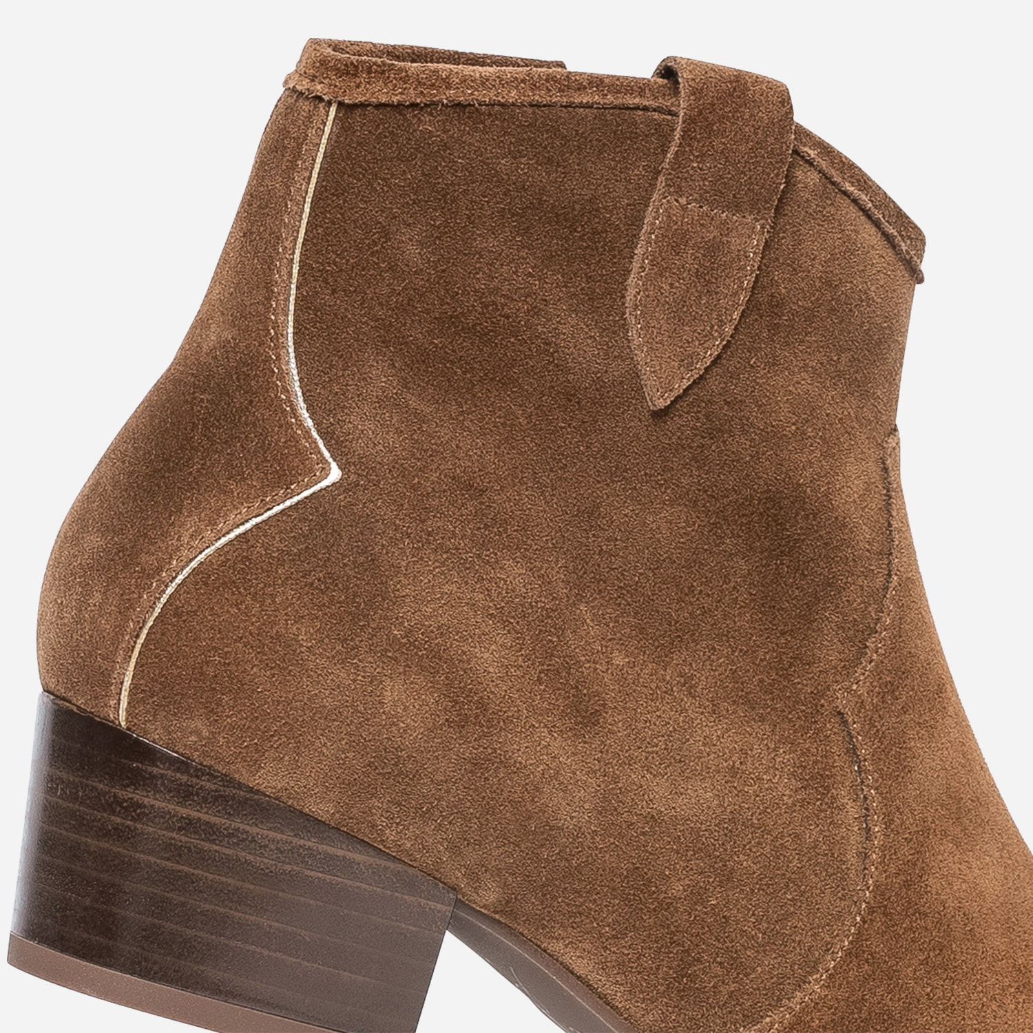 Boots ERAM FLEX camel en cuir velours