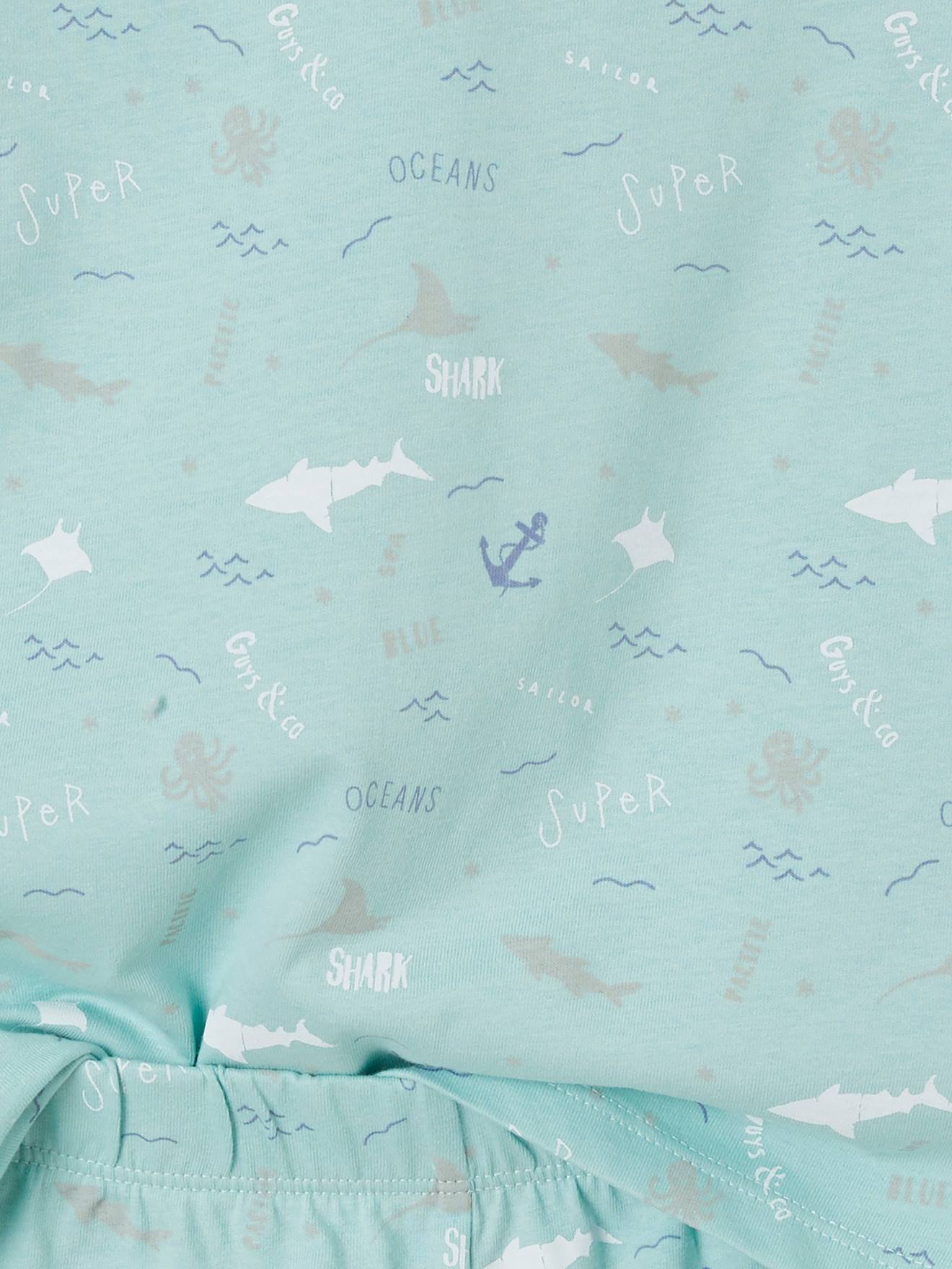 Lot pyjama + pyjashort océan garçon lot bleu