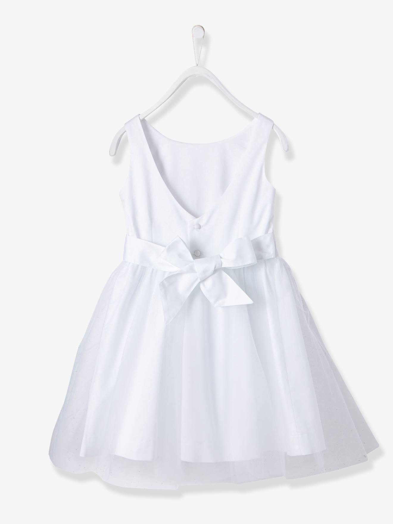 Vertbaudet Festliches Mädchenkleid, Satin und Tüll - hellblau