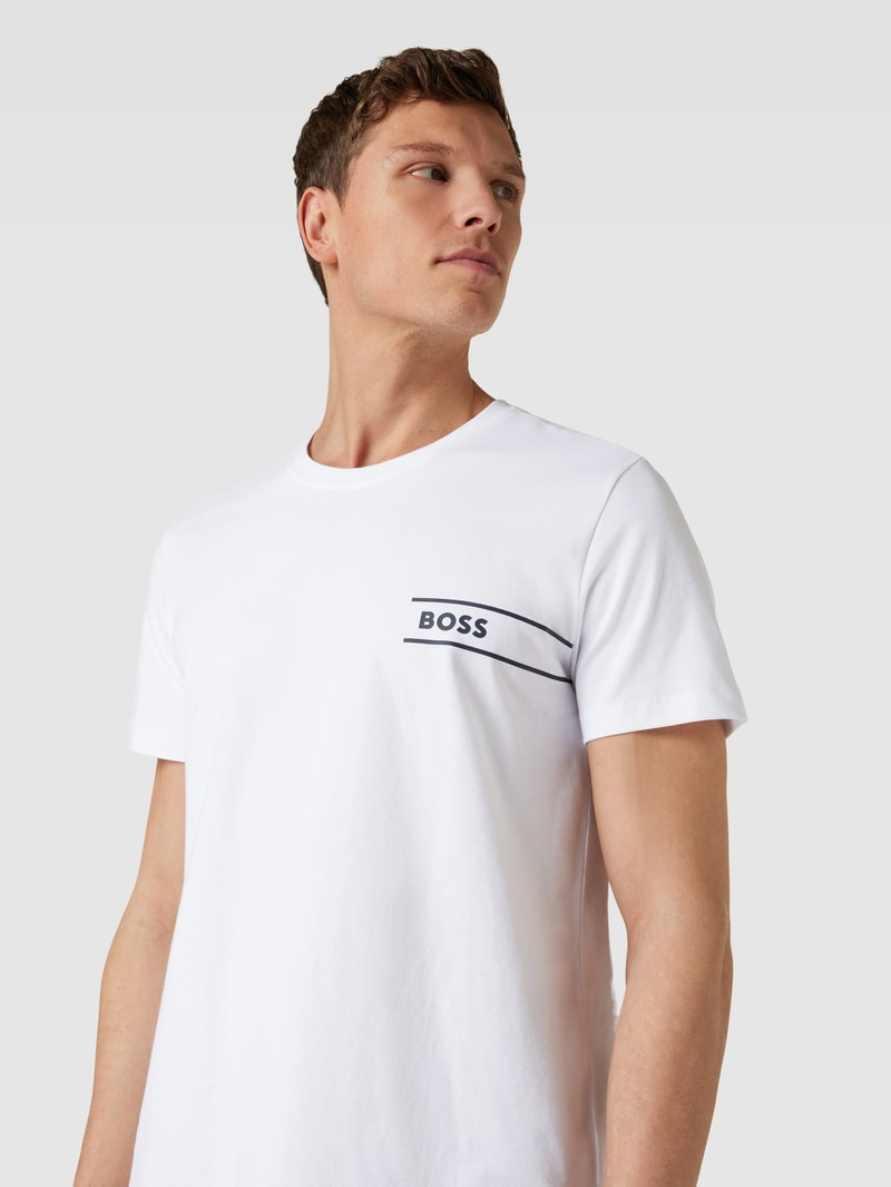 T-Shirt mit Label-Detail in weiß