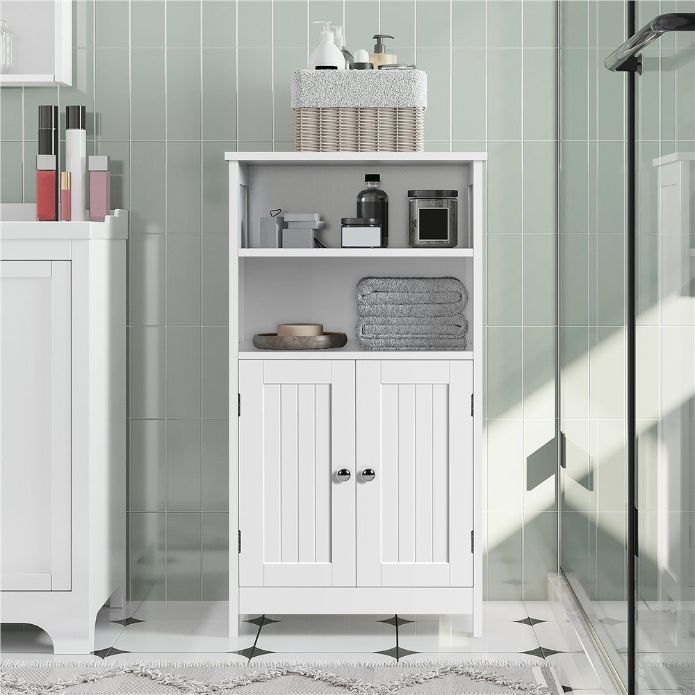 Yaheetech Badkommode Badschrank Küchenschrank, Sideboard Weiß 93*50*30cm