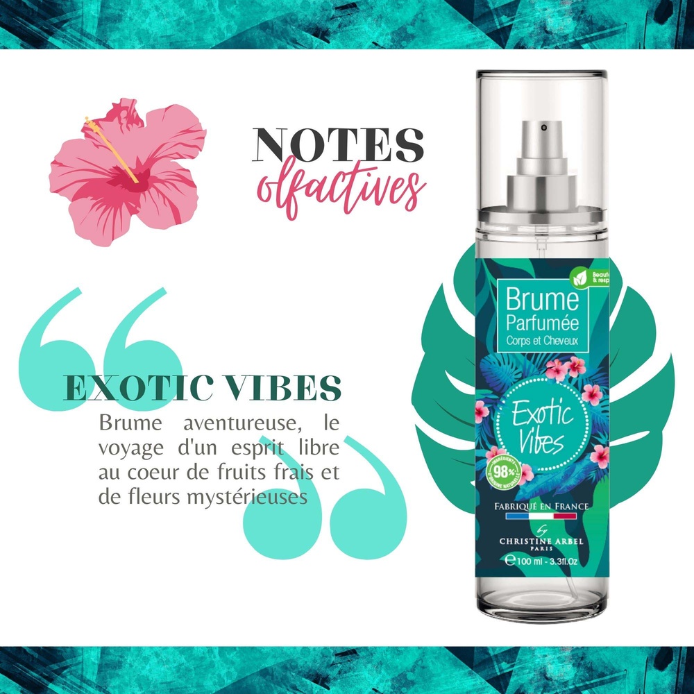 christine arbel Brume Corps et Cheveux EXOTIC VIBES 100ml BRUME PARFUMEE