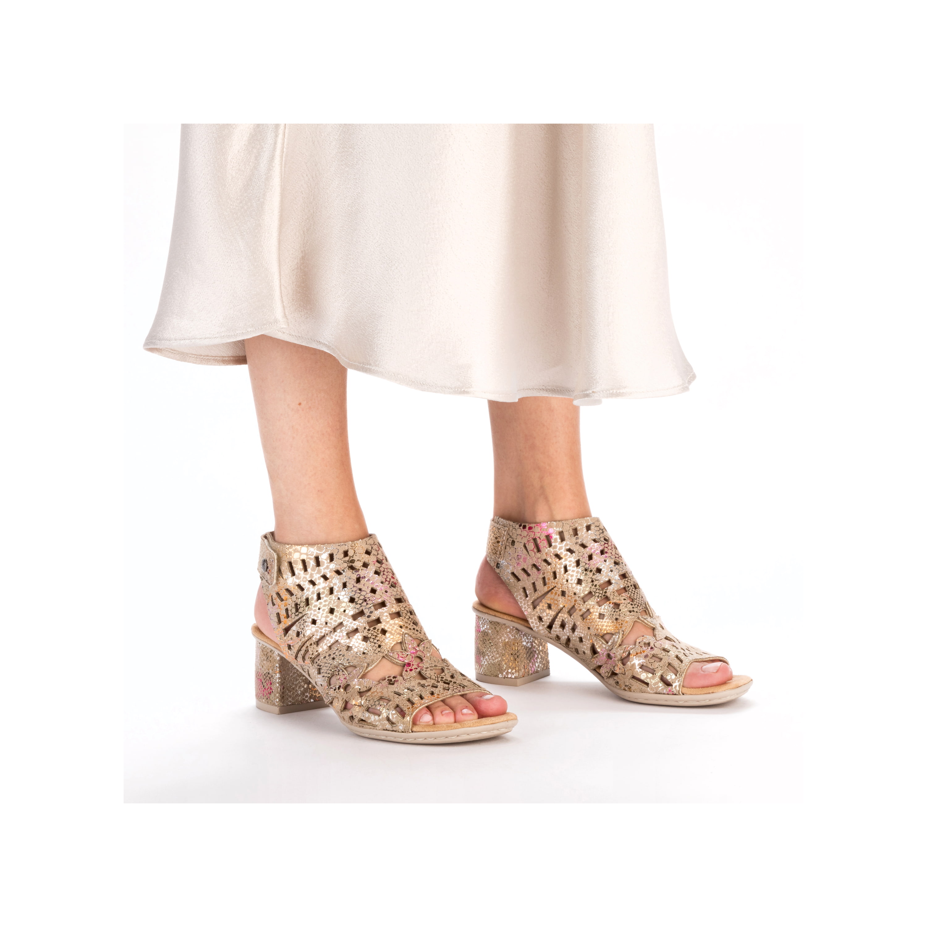 Rieker Damen Riemchensandaletten bronze-metallic