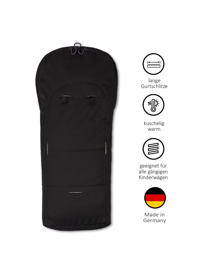 Hofbrucker Lammfell-Fußsäckchen Leni für Babyschale und Kinderwagen in Schwarz günstig kaufen onesize