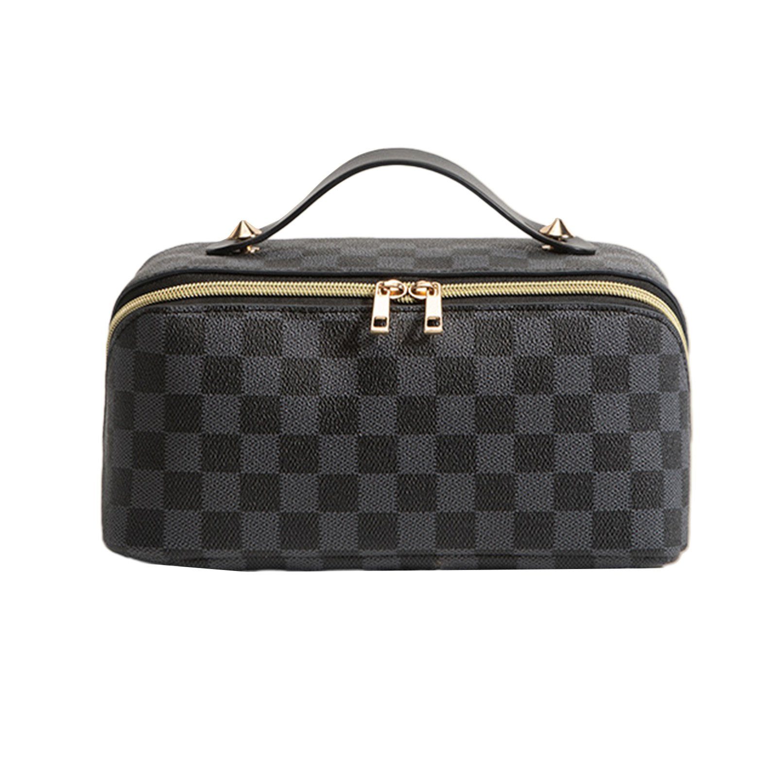 Blusmart Kosmetiktasche Damen-Make-up-Tasche Aus PU-Leder, Tragbar, Wasserdicht, Mit