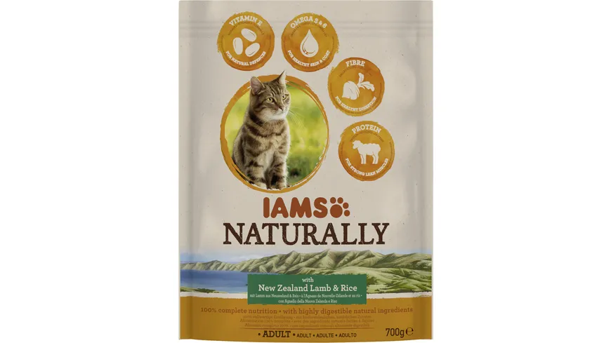 IAMS Naturally Katzentrockenfutter Adult Lamm 700 g
