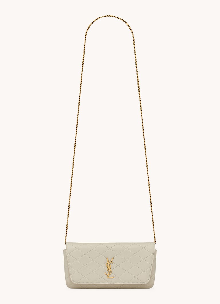 Saint Laurentin tikattu Gaby-lammasnahkainen crossbody-puhelinkotelo olkahihnalla