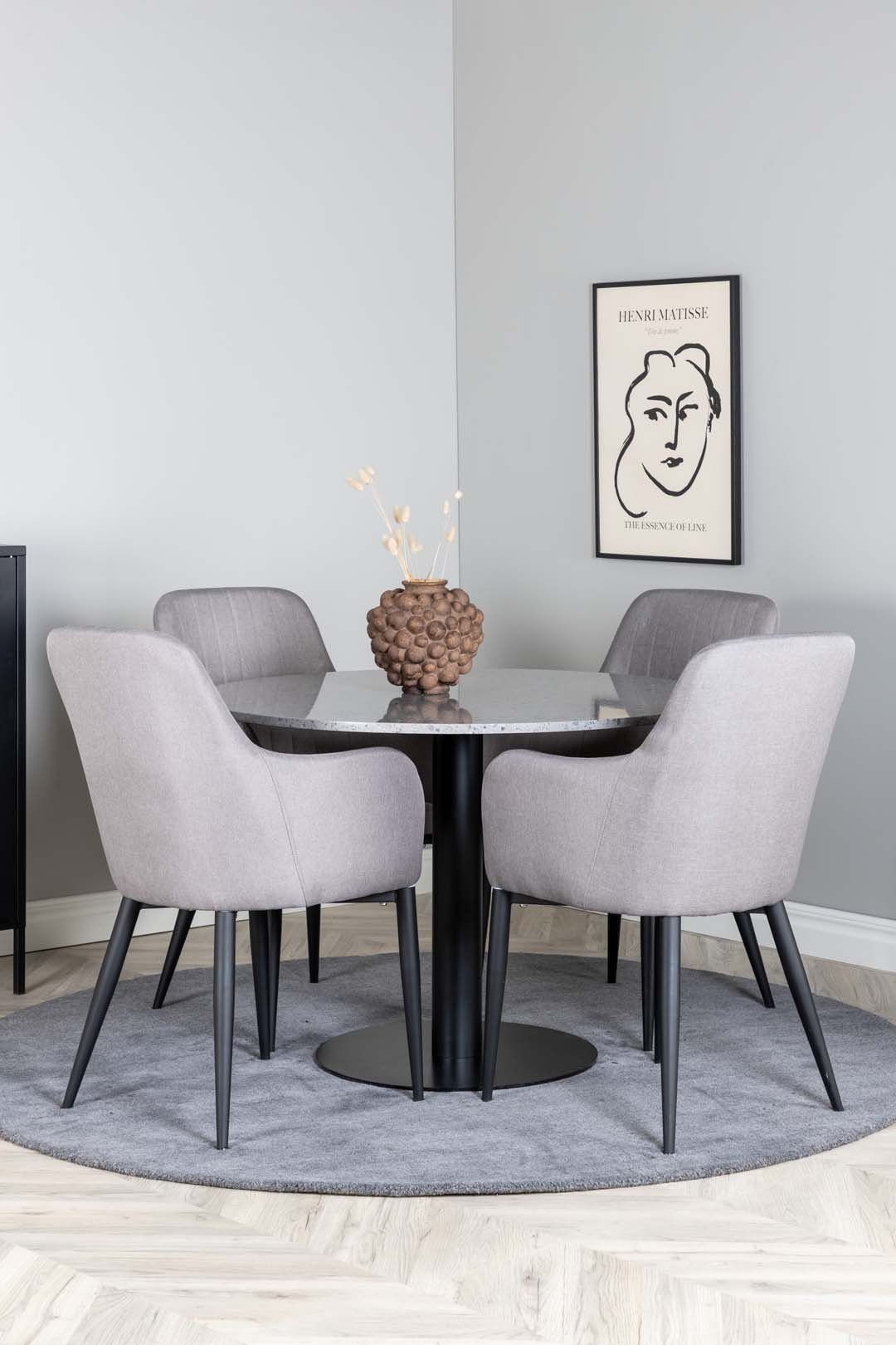 ebuy24 Essgruppe Razzia Essgruppe Tisch grau und 4 Comfort Stühle g